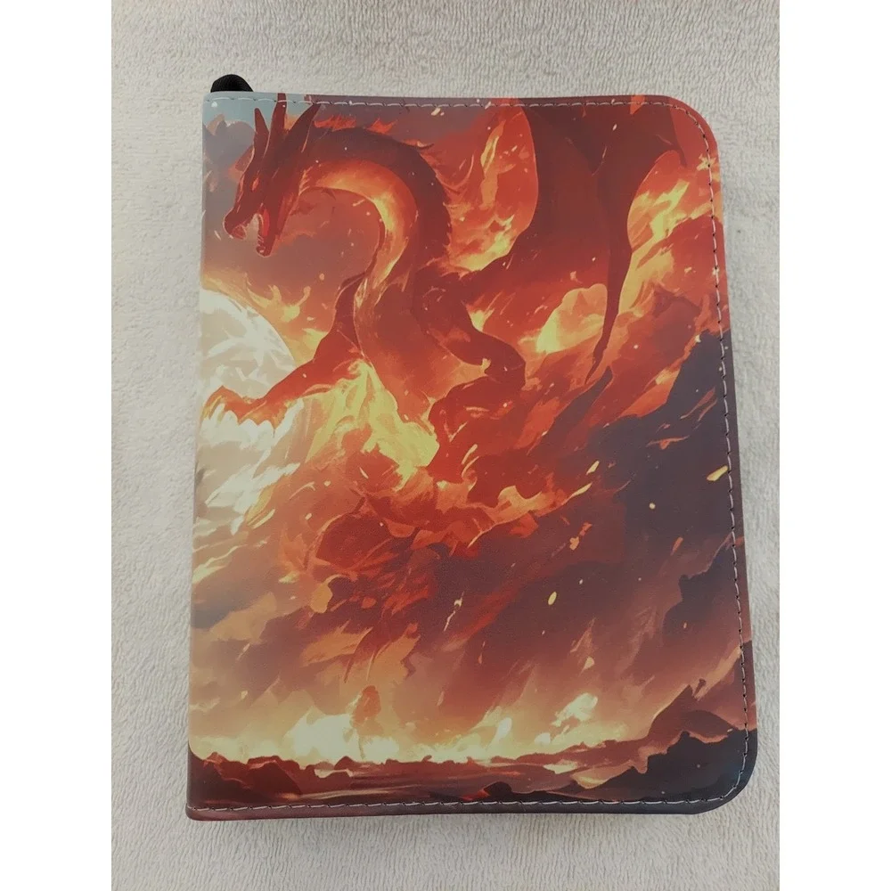 Dragon Trading Card Binder Album Portfolio Zipper Collector Book Red Blue‎